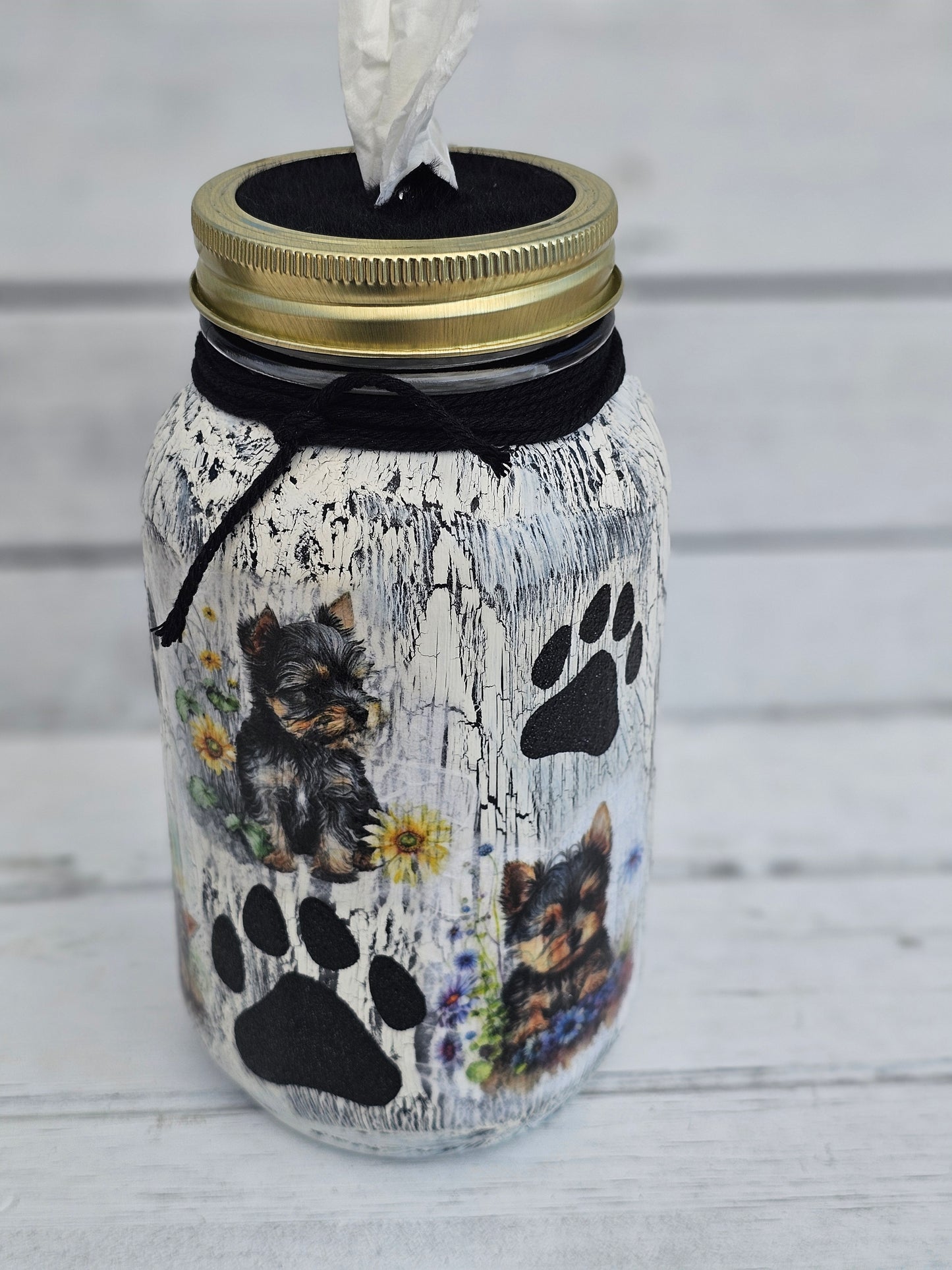 Decorative Tissue Jar (Dog Yorkie)