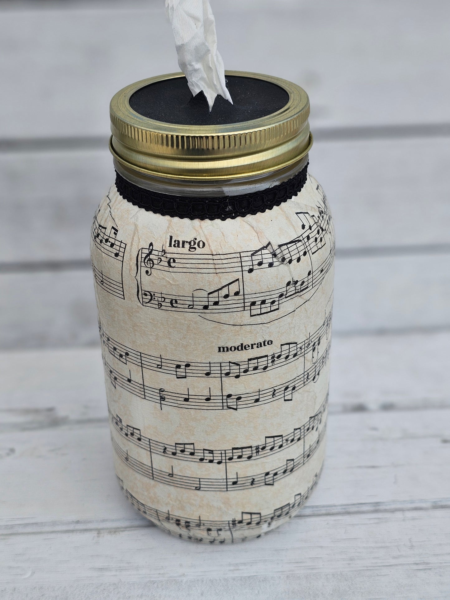 Decorative Tissue Jar (Music)