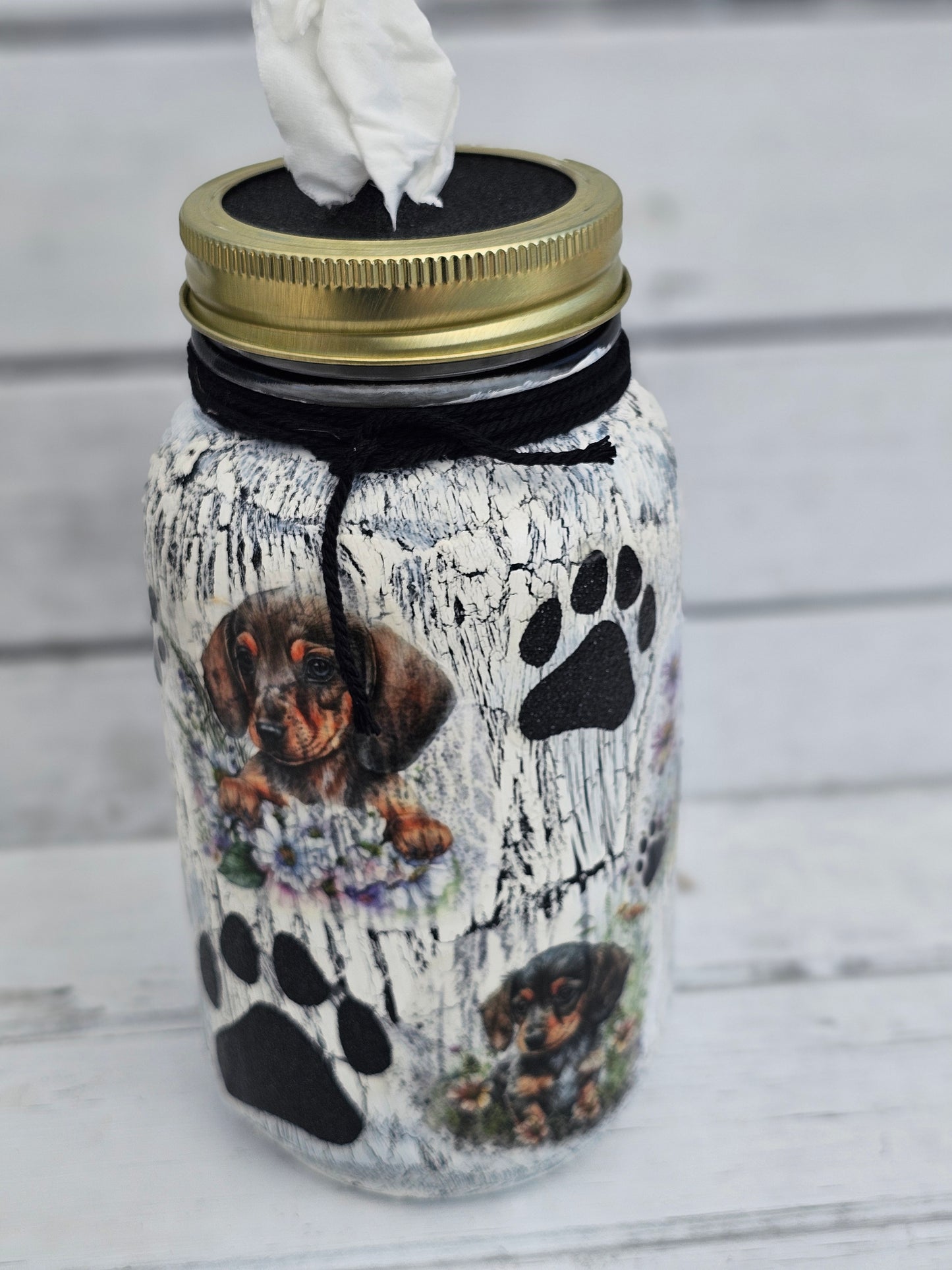 Decorative Tissue Jar (Dog Dachshund))