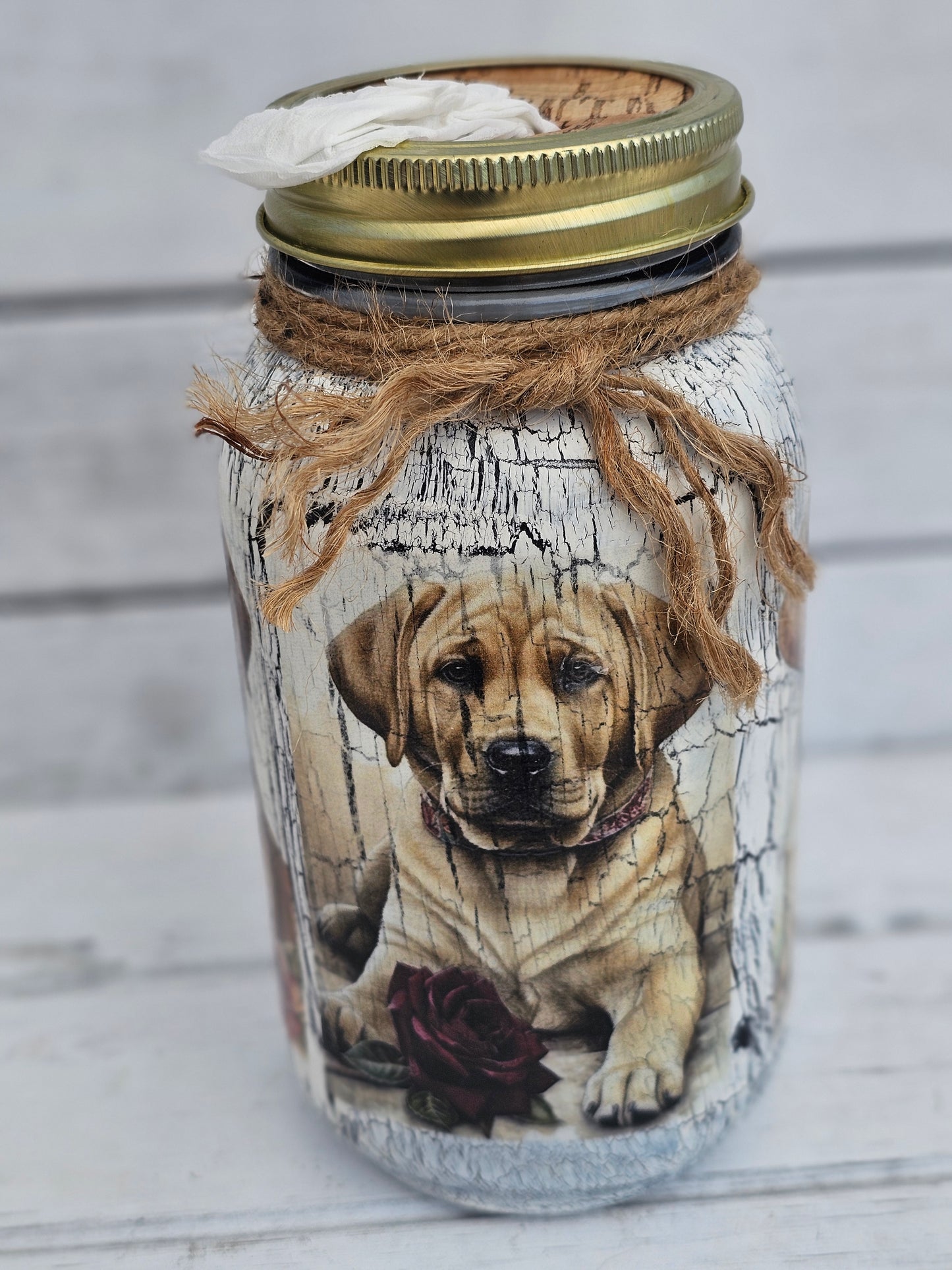 Decorative Tissue Jar (Dog Labrador)