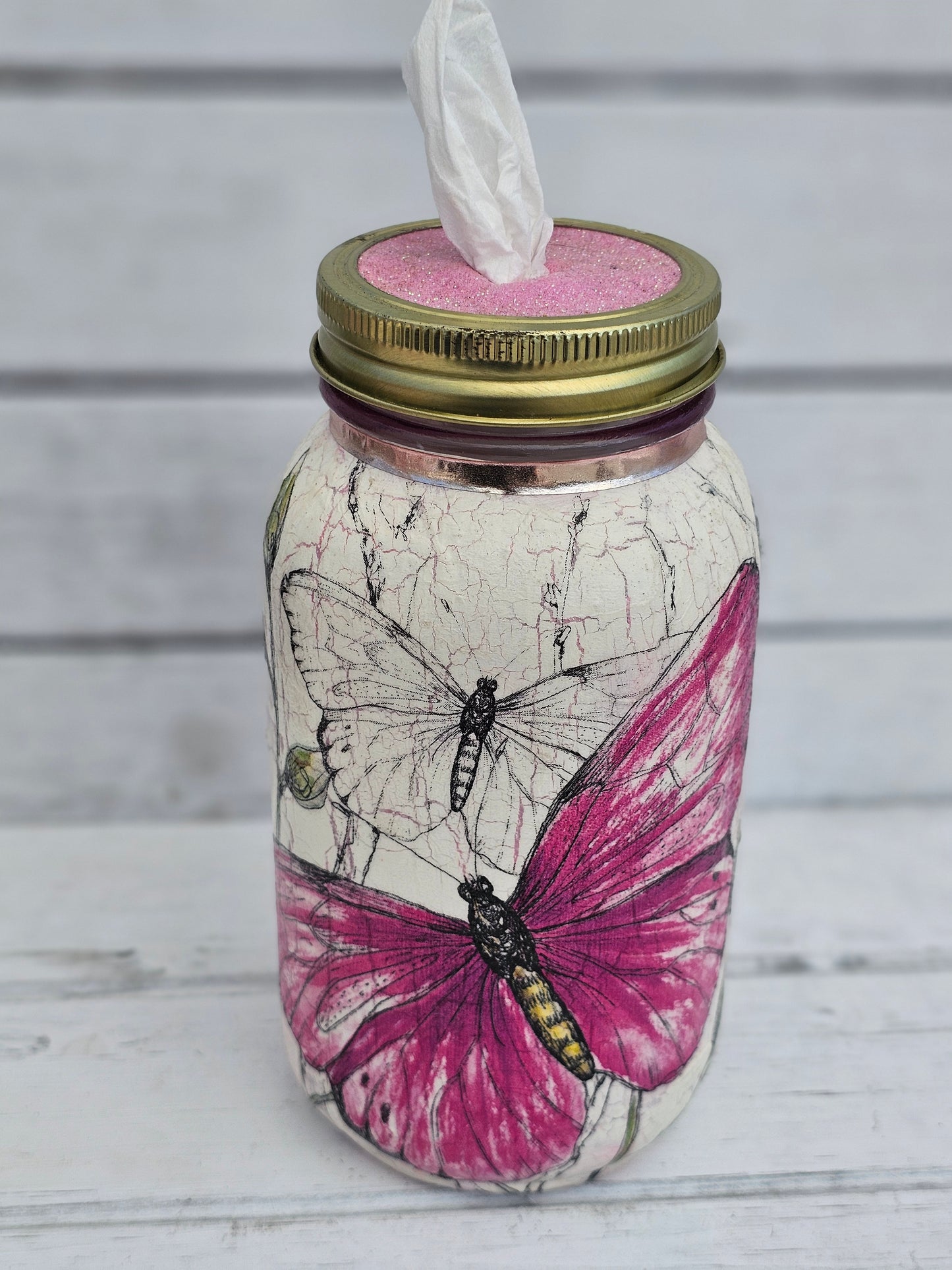 Decorative Tissue Jar (Butterfly / Dragonfly)