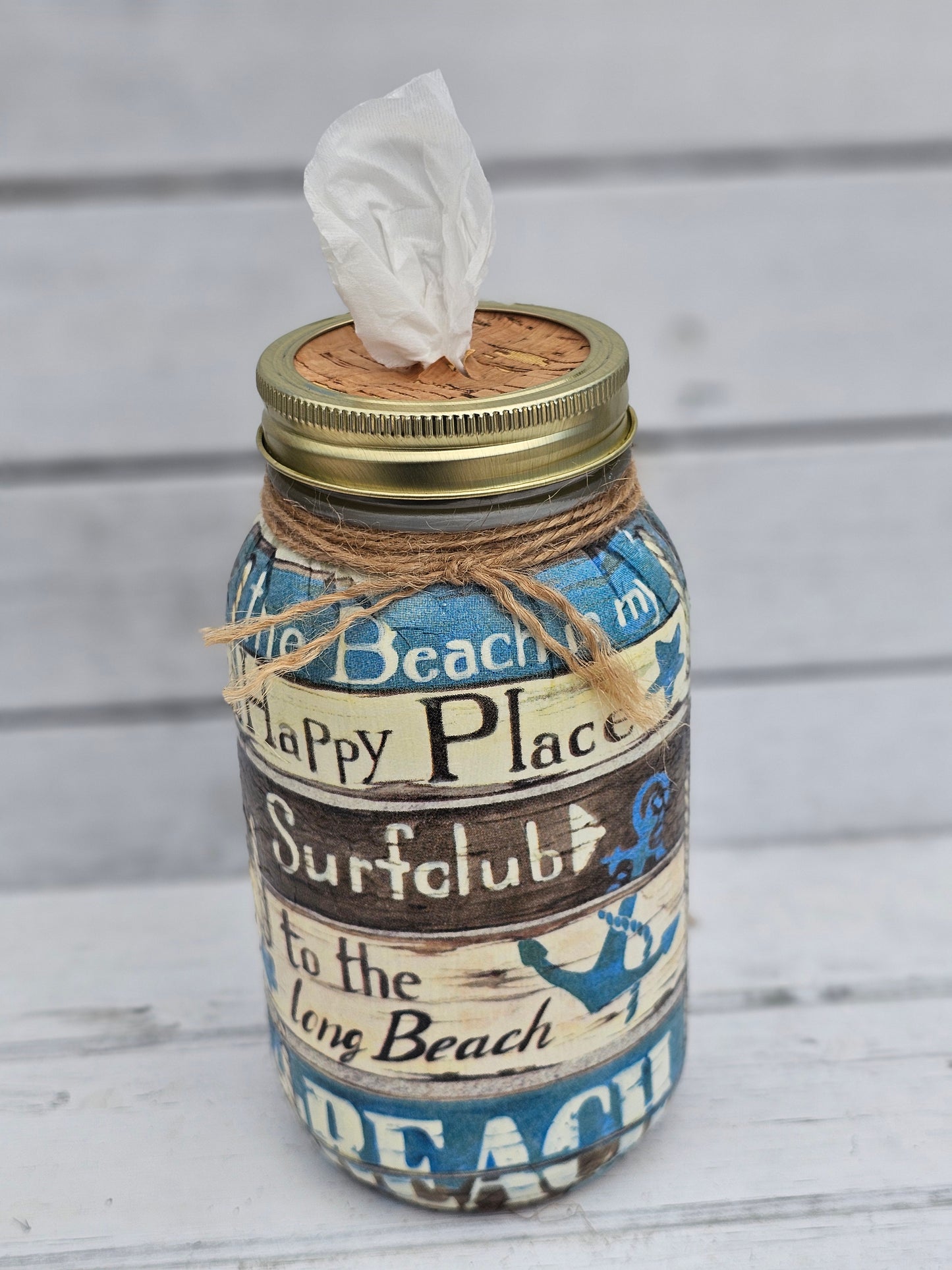 Decorative Tissue Jar (Nautical)