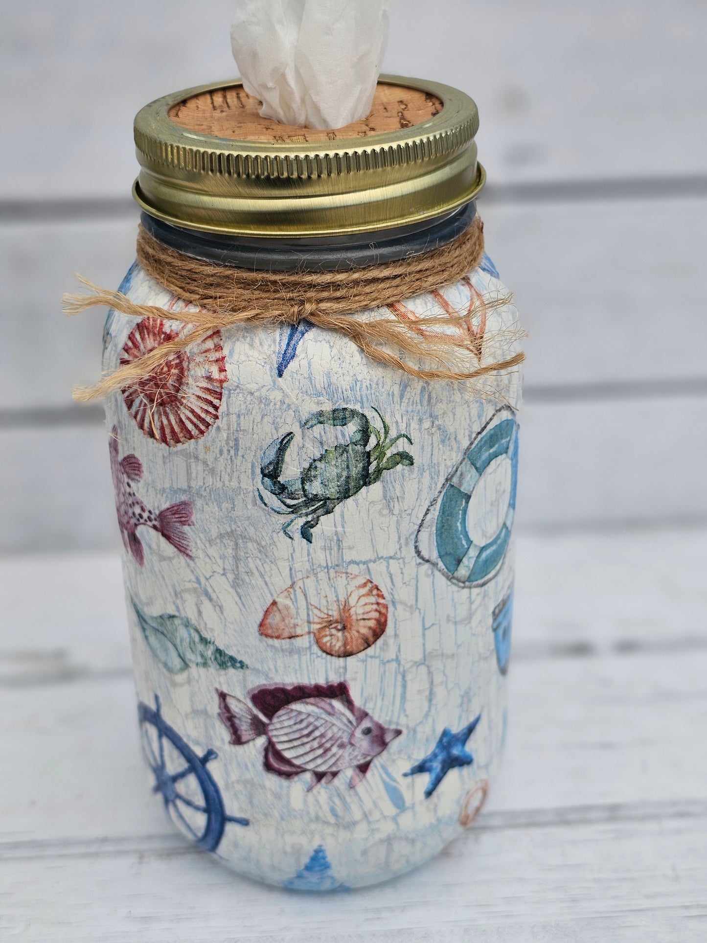 Decorative Tissue Jar (Nautical)