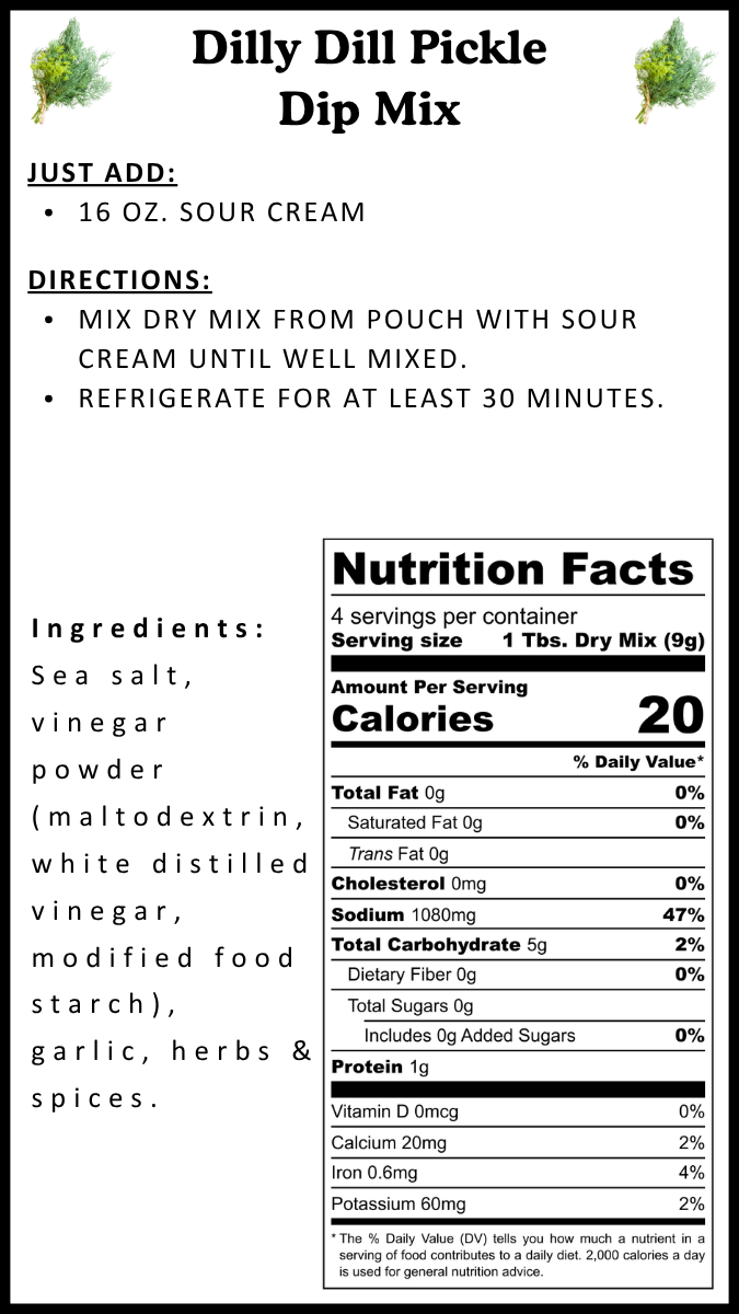 Dilly Pickle Dip Mix