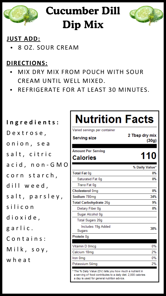 Cucumber Dill Dip Mix