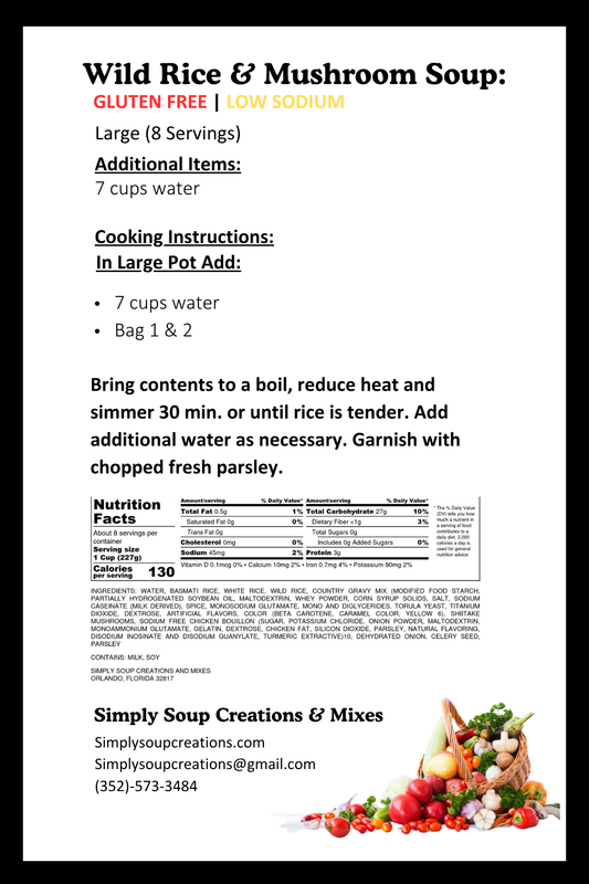 Wild Rice & Mushroom Soup / Gluten Free