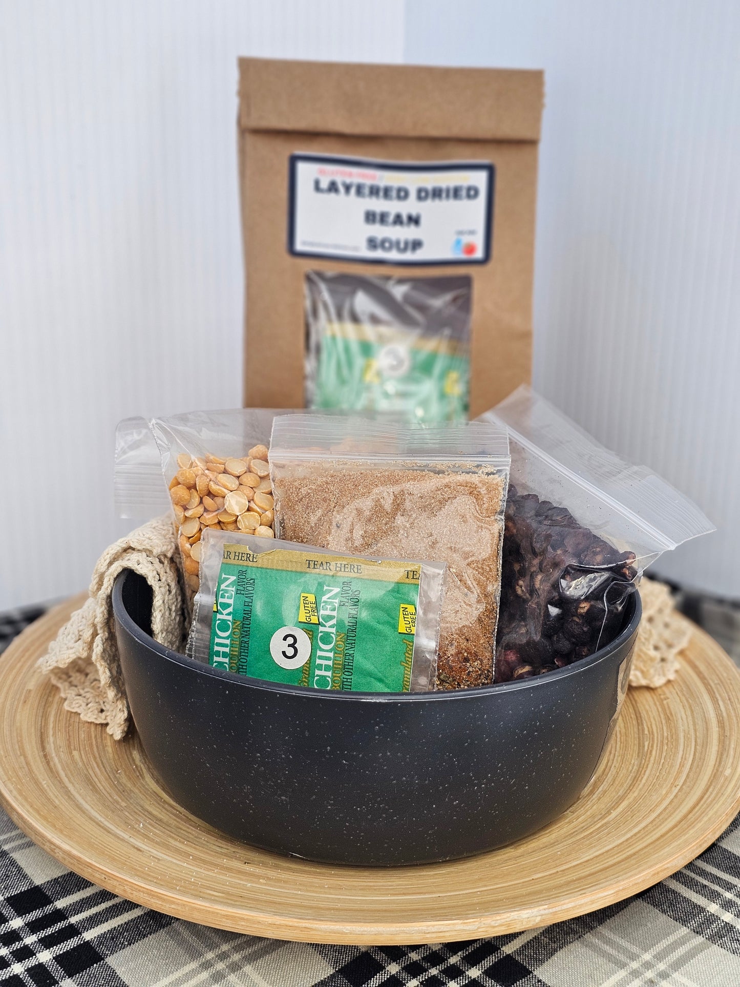 Layered Dried Bean Soup / Gluten Free / Low Sodium