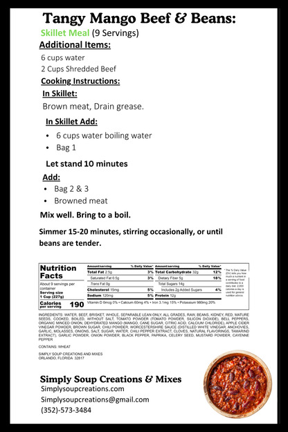 Tangy Mango Beef & Beans Skillet Mix