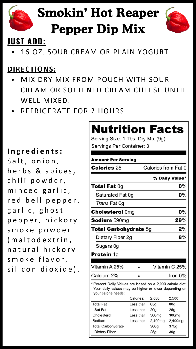 Smokin’ Hot Reaper Dip Mix