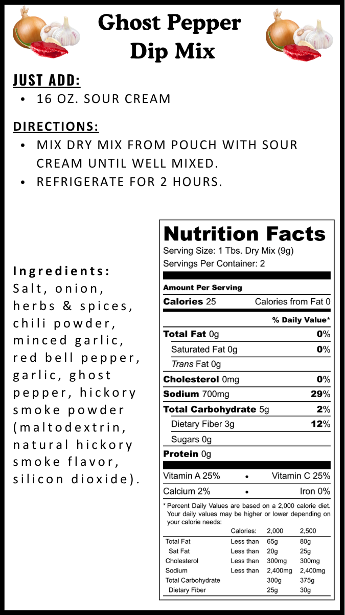Ghost Pepper Dip Mix