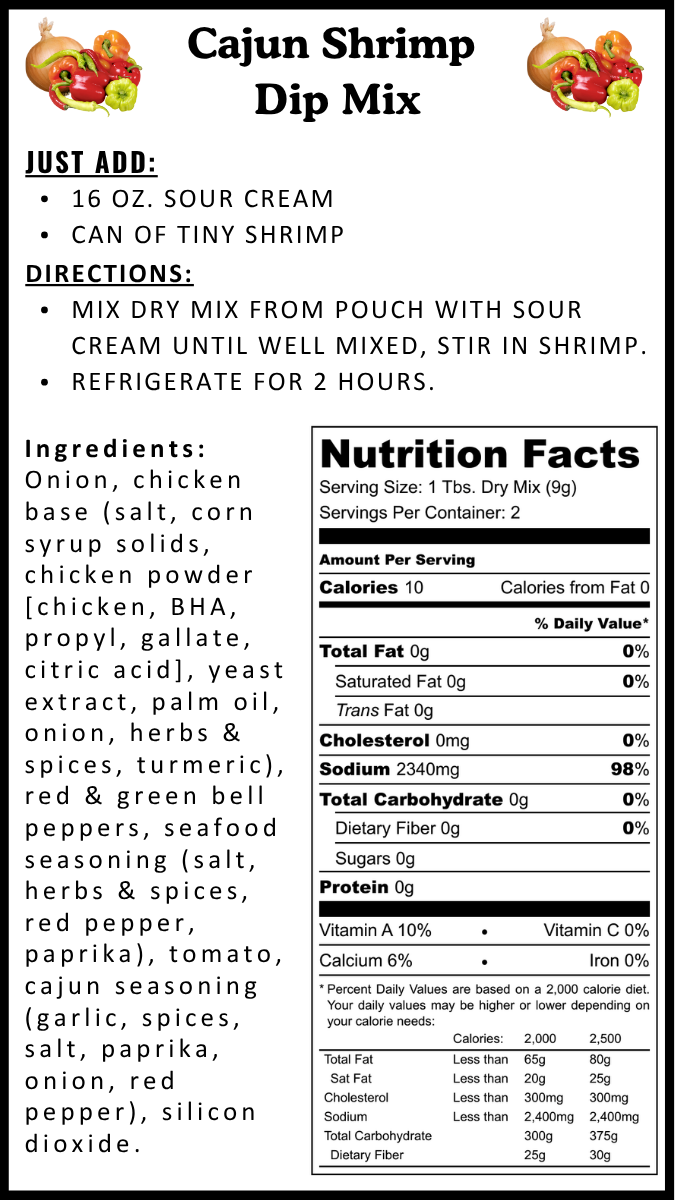 Cajun Shrimp Dip Mix