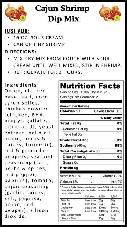 Cajun Shrimp Dip Mix