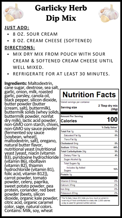 Garlicky Herb Dip Mix