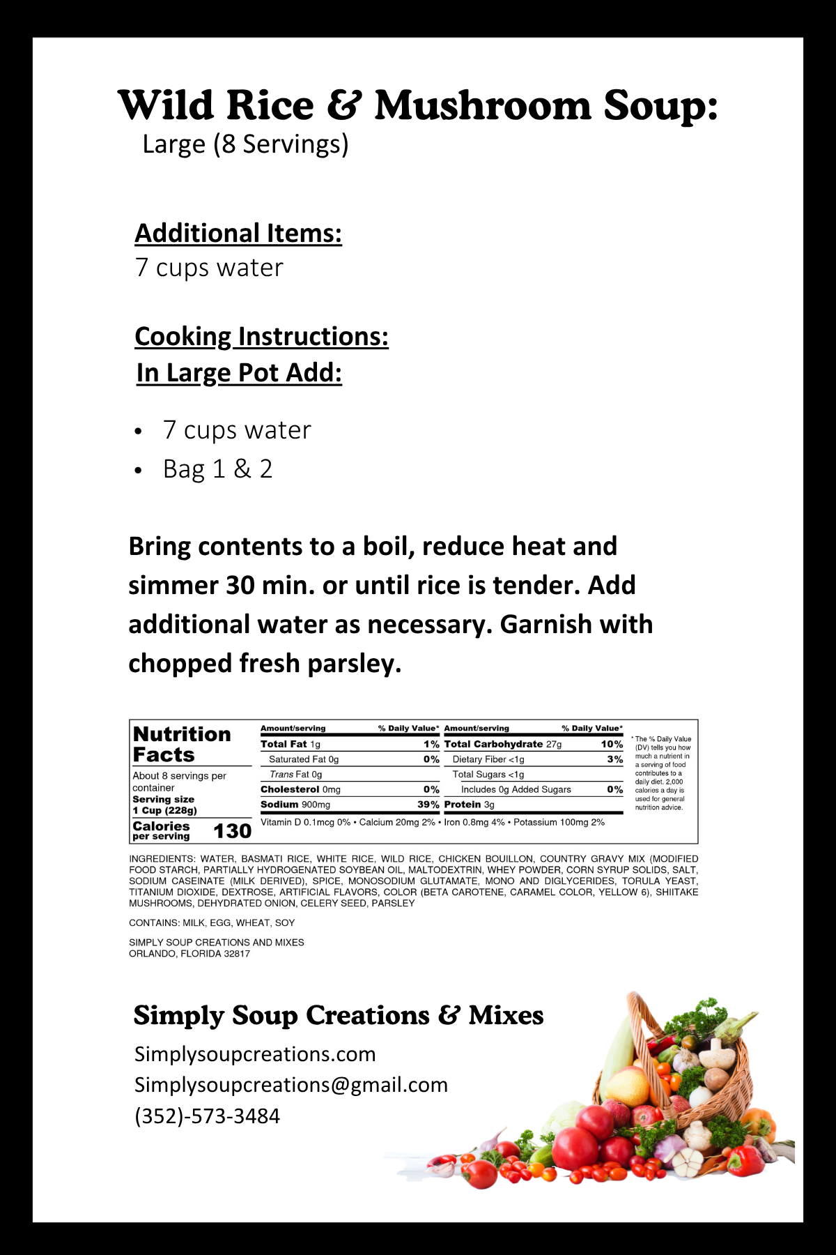 Wild Rice & Mushroom Soup