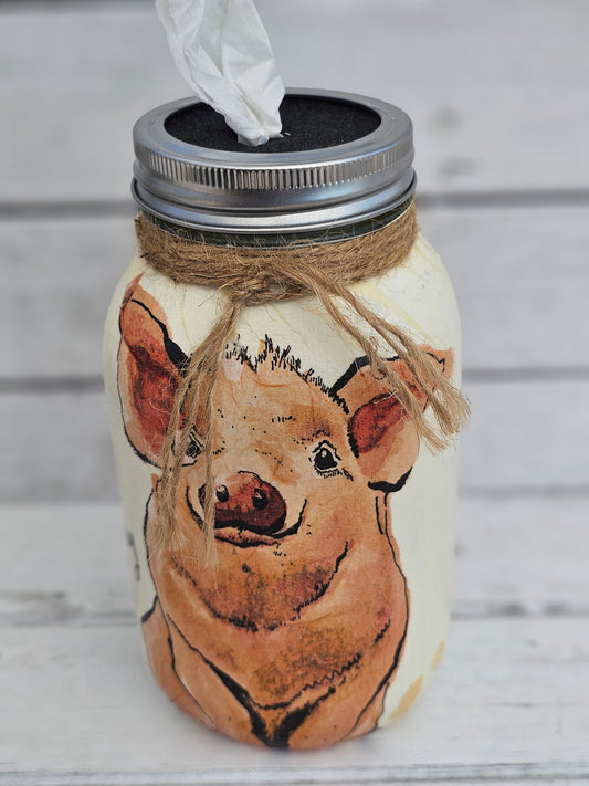 Decorative Tissue Jar ( Pig )