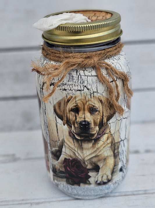 Decorative Tissue Jar (Dog Labrador)