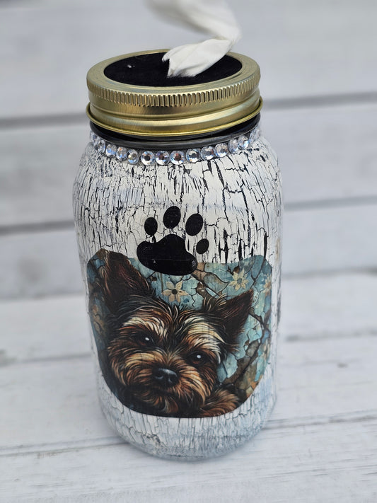 Decorative Tissue Jar (Dog Yorkie)