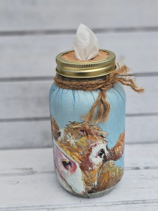 Decorative Tissue Jar ( Cow )