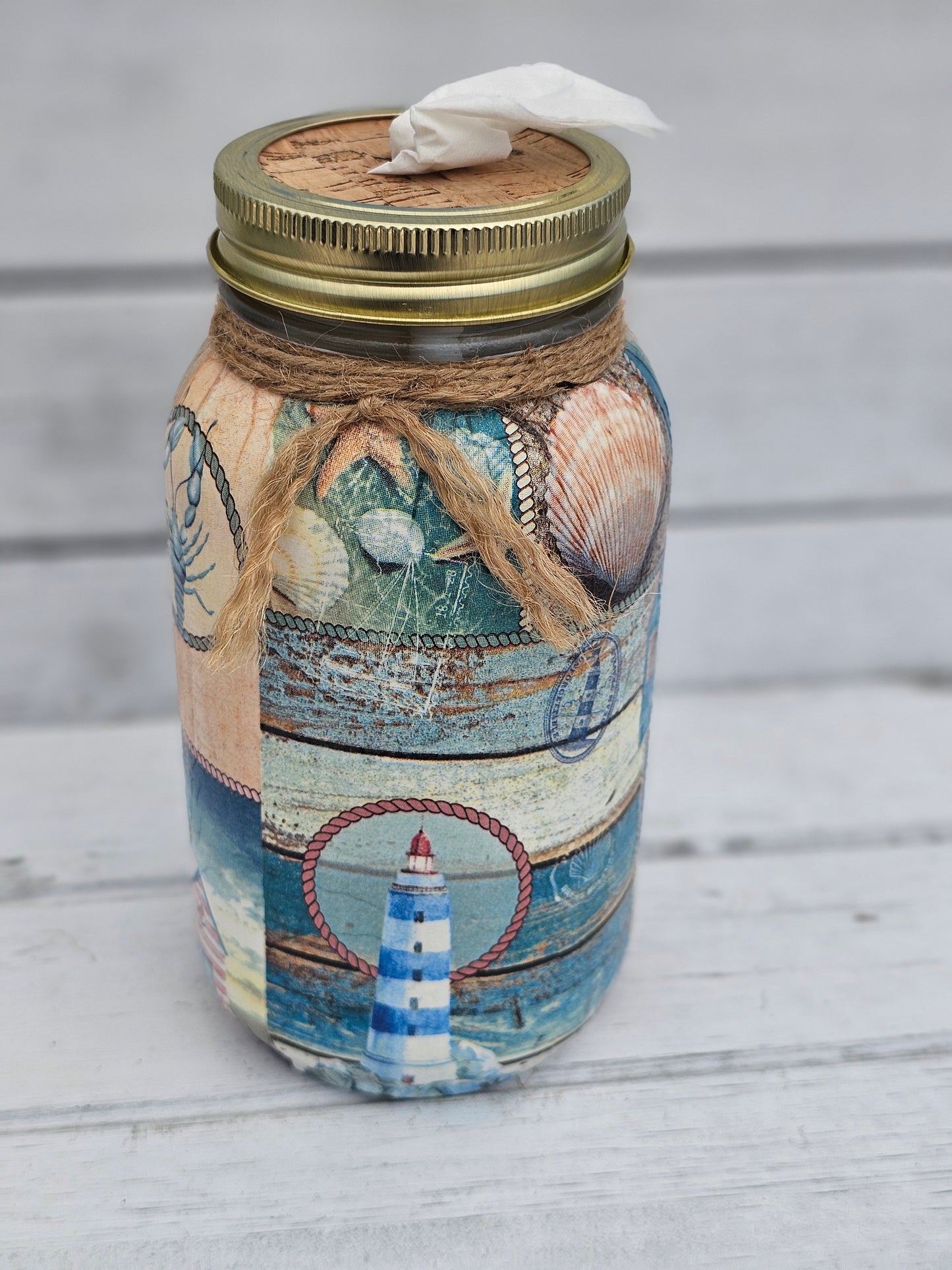 Decorative Tissue Jar (Nautical)