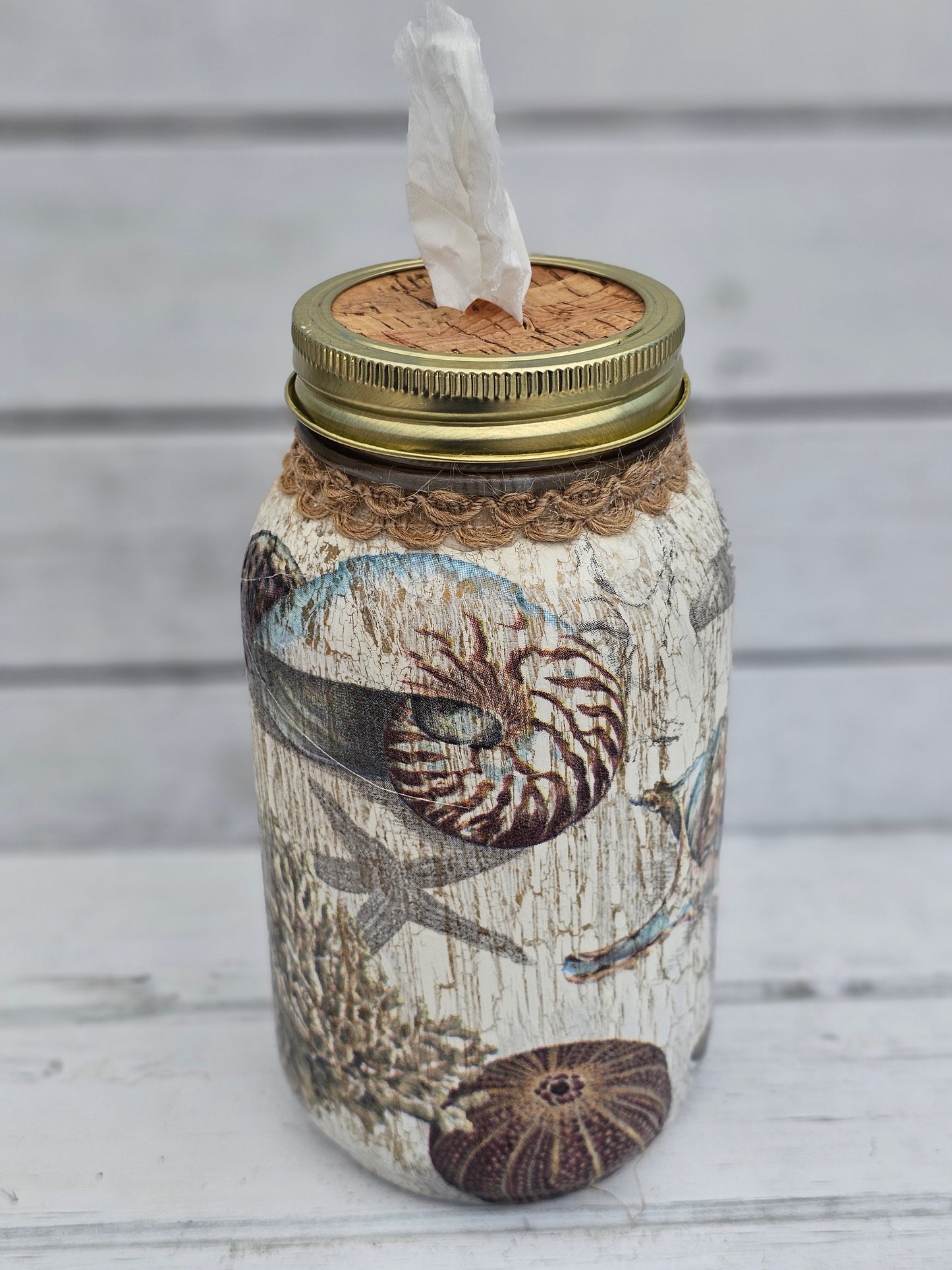 Decorative Tissue Jar (Nautical)