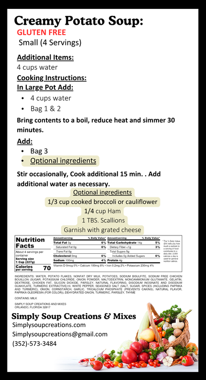 Potato Soup / Gluten Free