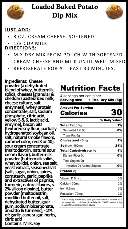 Loaded Baked Potato Dip Mix