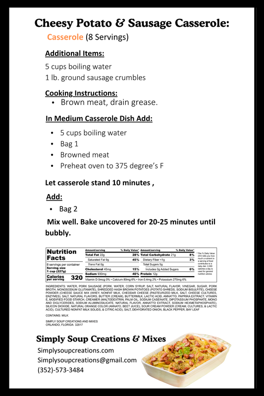Cheesy Potato & Sausage Casserole Mix