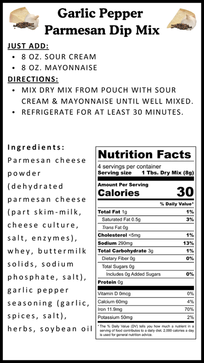 Garlic Pepper Parmesan Dip Mix