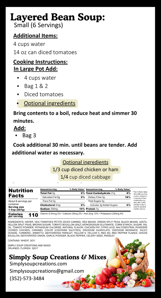 Layered Dried Bean Soup
