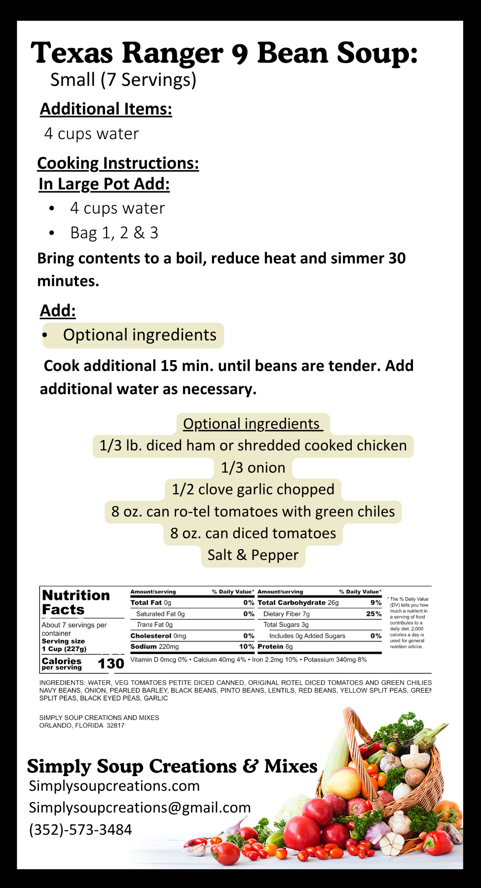 Texas Ranger 9 Bean soup