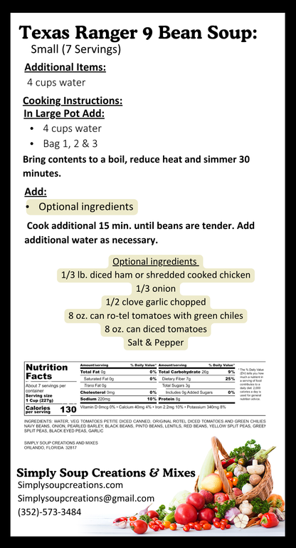 Texas Ranger 9 Bean soup