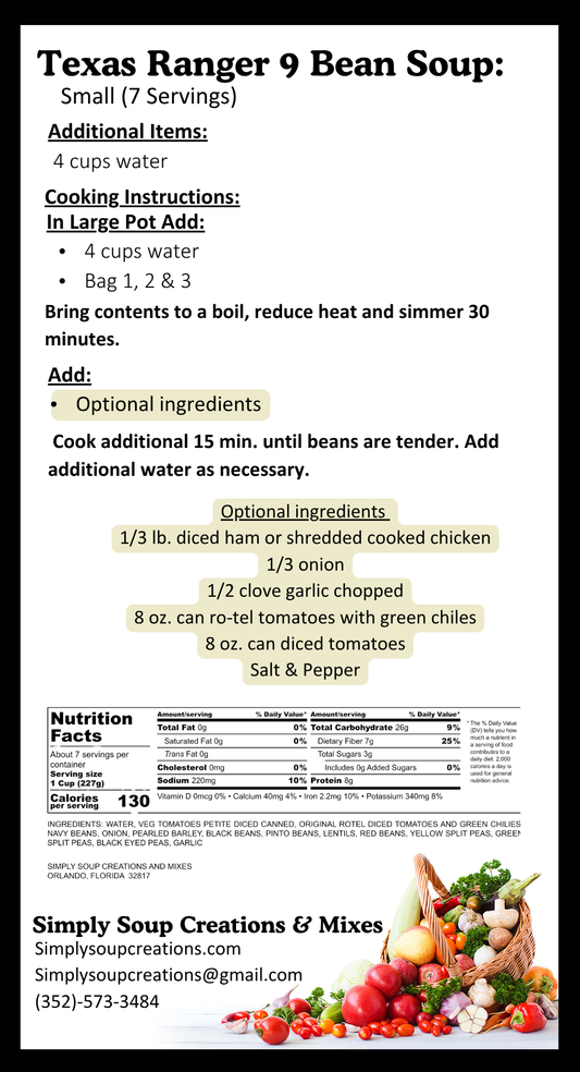 Texas Ranger 9 Bean soup