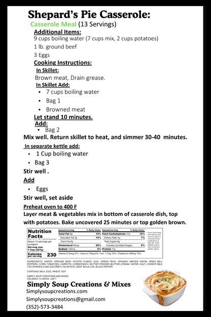 Shepard's Pie Casserole Mix