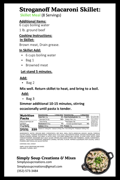 Stroganoff Macaroni Skillet Mix
