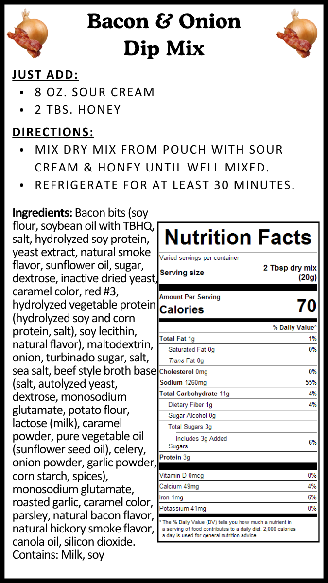 Bacon & Onion Dip Mix