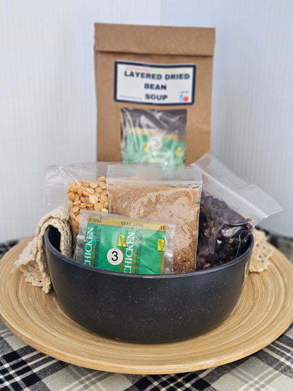 Layered Dried Bean Soup / Gluten Free / Low Sodium