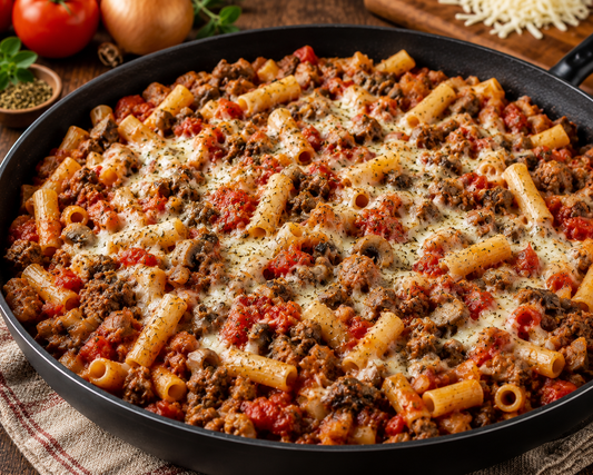 Sausage Baked Ziti & Mushrooms Skillet Mix