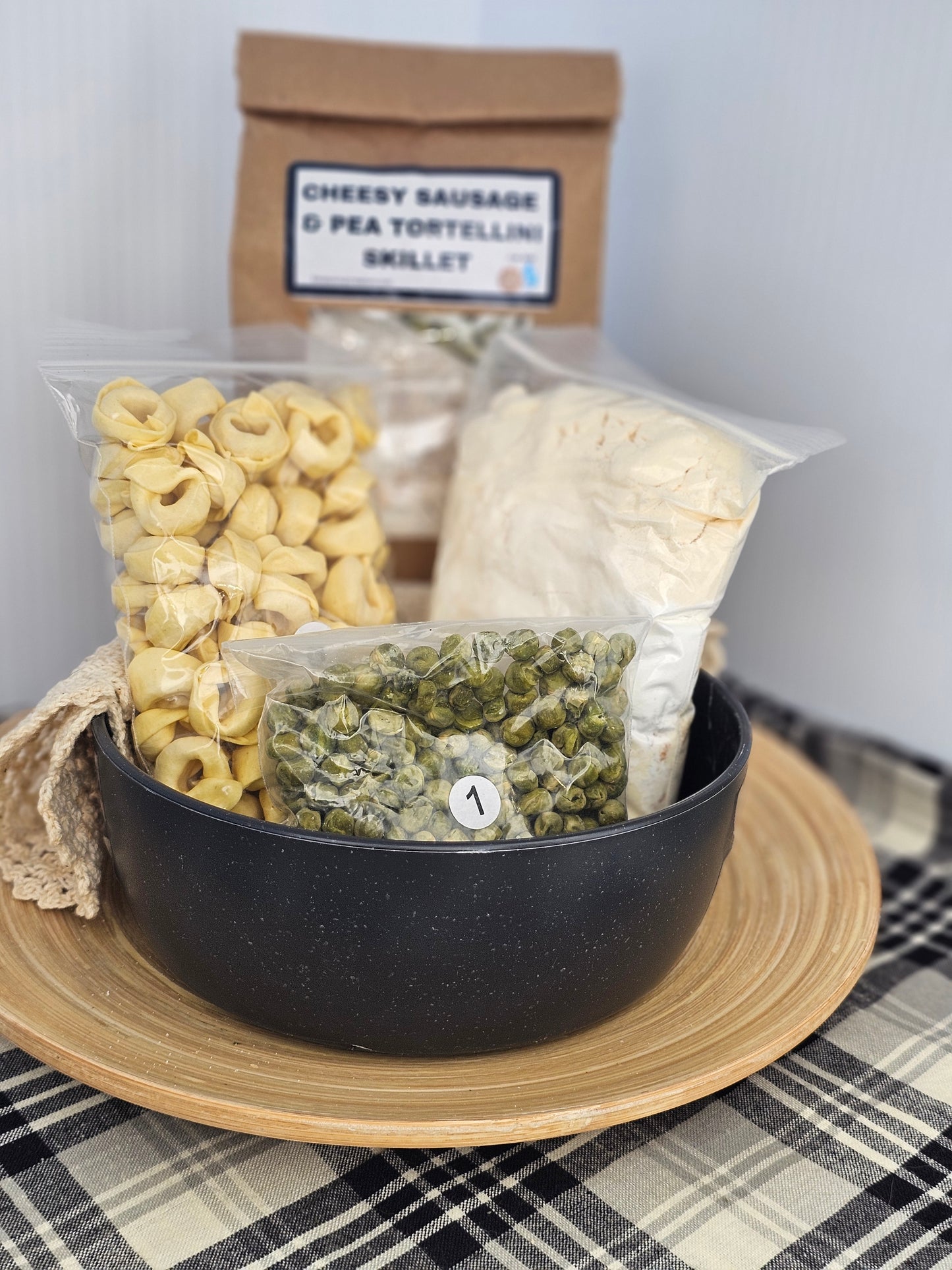 Cheesy Sausage & Pea Tortellini Skillet Mix