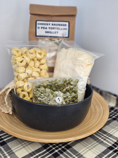 Cheesy Sausage & Pea Tortellini Skillet Mix